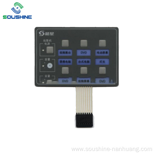7pin connection Easy touch metal dome membrane switch